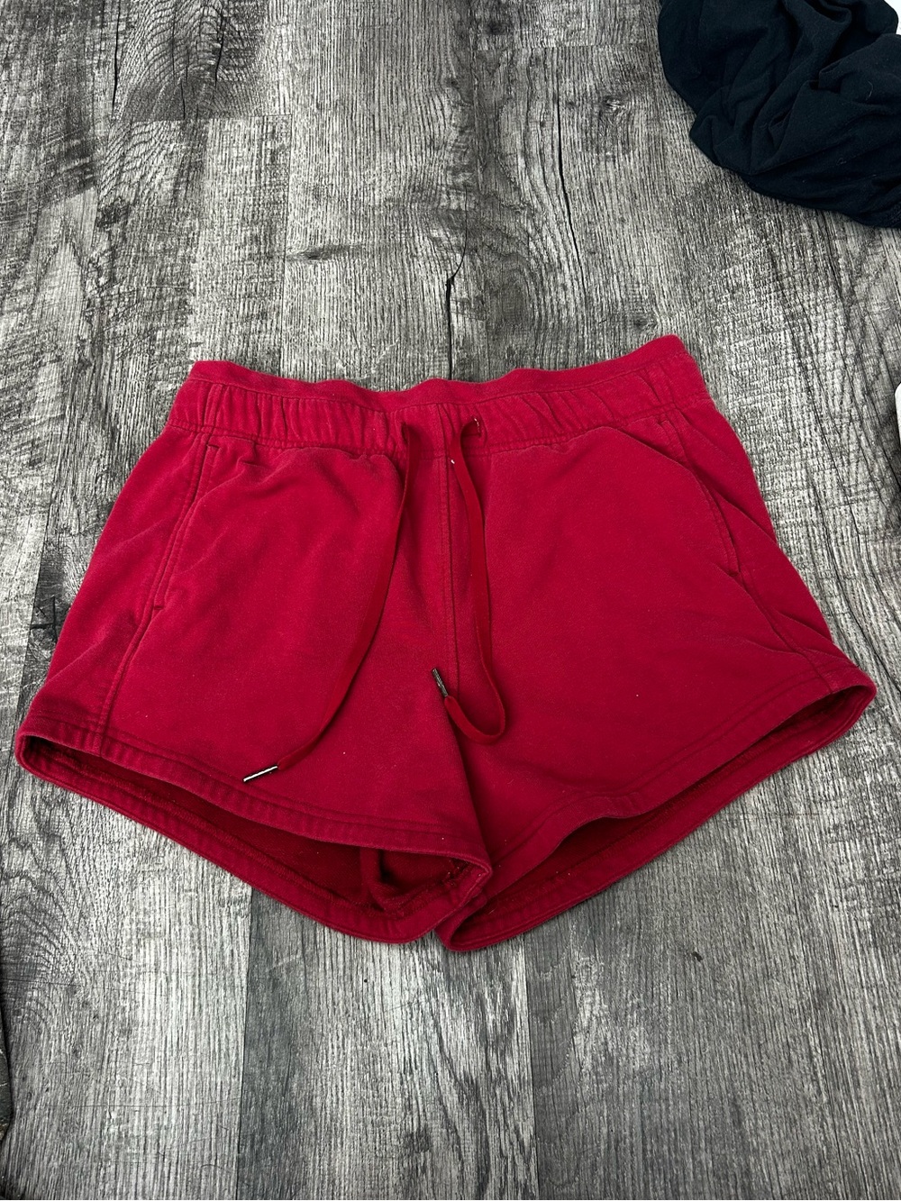 Women's Red Athletic Drawstring Lounge Shorts